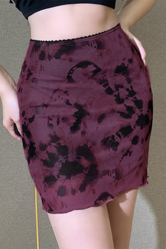 Sexy Vintage Gradient Geometric Tie-dye Regular High Waist Type A Patchwork Bottoms