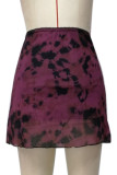 Sexy Vintage Gradient Geometric Tie-dye Regular High Waist Type A Patchwork Bottoms