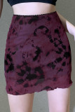 Sexy Vintage Gradient Geometric Tie-dye Regular High Waist Type A Patchwork Bottoms