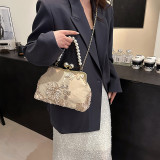 Vintage Elegant Flowers Pearl Fold Bags