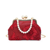 Vintage Elegant Flowers Pearl Fold Bags