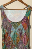 Casual Vintage Geometric Print Contrast U Neck Printed Dresses