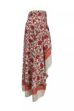 Elegant Floral Asymmetrical Loose High Waist Full Print Bottoms