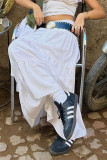 Elegant Solid Patchwork Fold Loose High Waist Type A Solid Color Bottoms