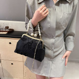 Vintage Elegant Flowers Pearl Fold Bags
