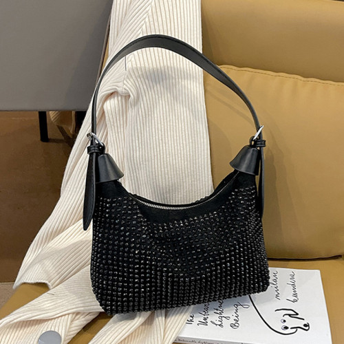 Casual Street Solid Rhinestone Bags