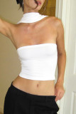 Sexy Solid Backless Halter Tops