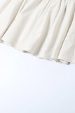 Sexy Solid Contrast Pleated Strapless One Step Skirt Dresses