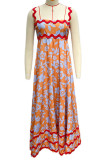 Vintage Elegant Floral Ripple Patchwork Printed Dresses