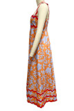 Vintage Elegant Floral Ripple Patchwork Printed Dresses