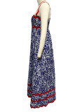 Vintage Elegant Floral Ripple Patchwork Printed Dresses