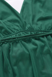 Sexy Formal Solid Frenulum Backless Mesh V Neck Evening Dresses