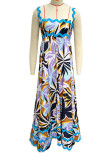 Vintage Elegant Floral Ripple Patchwork Printed Dresses