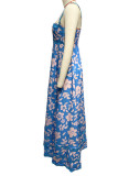 Vintage Elegant Floral Ripple Patchwork Printed Dresses