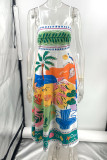Casual Vacation Floral Pocket Sling Dresses