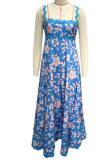 Vintage Elegant Floral Ripple Patchwork Printed Dresses