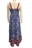 Vintage Elegant Floral Ripple Patchwork Printed Dresses