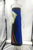 Casual Print Flowers Contrast Strapless Strapless Dresses