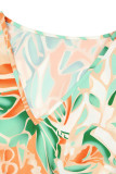 Elegant Floral Fold V Neck A Line Dresses