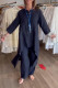 Casual Daily Solid Asymmetrical O Neck Long Sleeve Two Pieces