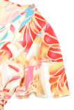 Elegant Floral Fold V Neck A Line Dresses