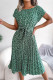 Casual Print Flowers Frenulum Pleated O Neck A Line Dresses
