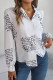 Casual Letter Print Contrast Turn-back Collar Tops