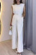 Elegant Simplicity Solid Pocket O Neck Sleeveless Two Pieces