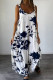 Casual Floral Backless V Neck Printed Dresses
