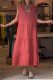 Casual Simplicity Solid Fold V Neck Sleeveless Dresses