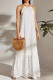 Sweet Elegant Solid Hollowed Out O Neck Sleeveless Dresses