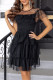 Celebrities Elegant Polka Dot Patchwork Flounce O Neck Cake Skirt Dresses