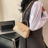 Casual Simplicity Solid Patchwork Weave Bags