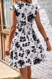 Elegant Floral Patchwork V Neck A Line Dresses