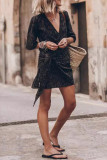 Casual Simplicity Solid Bandage V Neck A Line Dresses