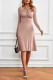Elegant Solid Bandage Fold V Neck A Line Dresses