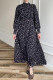 Elegant Print Flowers Hooded Collar A Line Dresses
