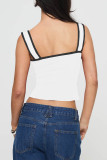 Sexy Solid Fold Contrast V Neck Tops