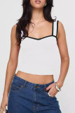 Sexy Solid Fold Contrast V Neck Tops