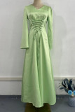 Elegant Solid Strap Design V Neck A Line Dresses