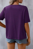 Casual Flowers Embroidered V Neck T-Shirts