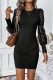 Elegant Solid Lace Patchwork O Neck Wrapped Skirt Dresses