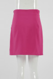 Celebrities Solid Color Buttons Regular High Waist Solid Color Bottoms