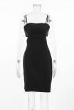 Sexy Solid Color Sling Dresses