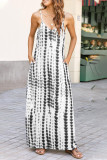 Sexy Vacation Geometric Print Pocket V Neck Sling Dresses