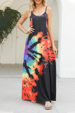 Sexy Vacation Geometric Print Pocket V Neck Sling Dresses
