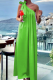 Daily Vacation Solid Color Lace Up Oblique Collar Sleeveless Dresses