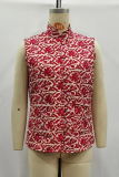 Casual Geometric Print Patchwork Tops