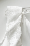Sexy Solid Color Lace U Neck Tops