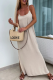 Casual Solid Color Backless Slit U Neck Sling Dresses